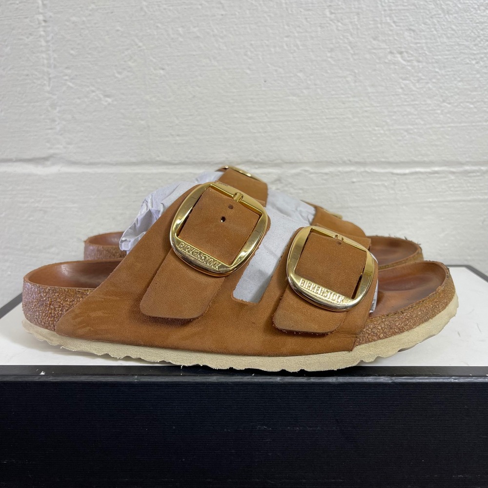 Birkenstock Arizona Big Buckle Brown Leather Sandals Slide Women's 37 EU/6 US